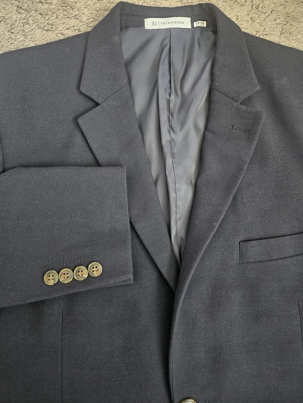 7Diamonds Men's Performance Comfort Stretch Blazer Sport Coat Navy Blue XL 46R